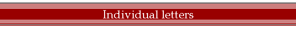 Individual letters